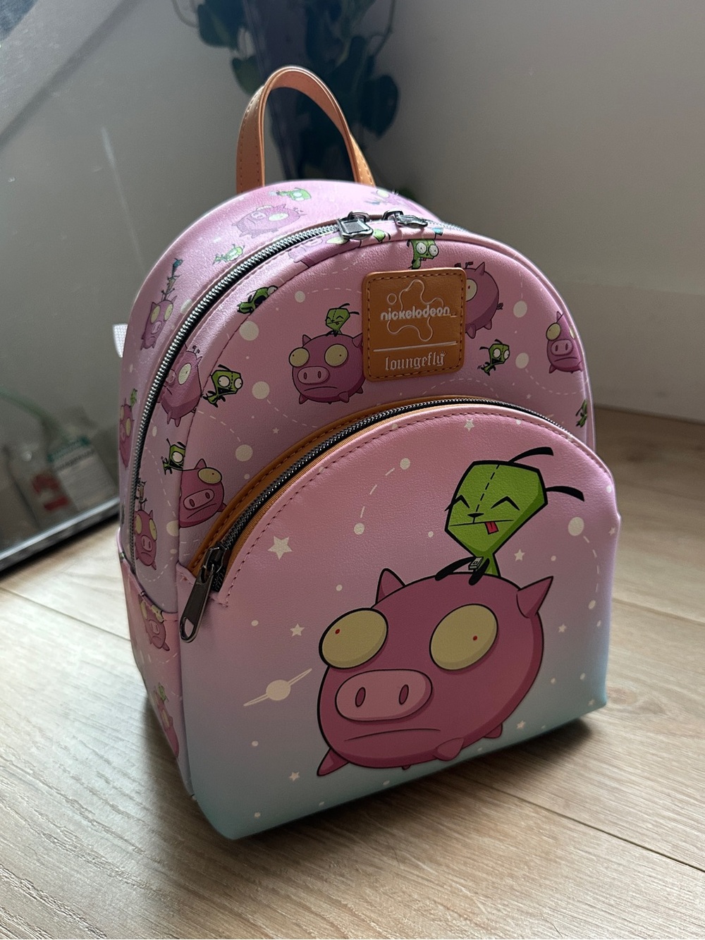Loungefly Pink Invader Zim Piggy Mini Backpack